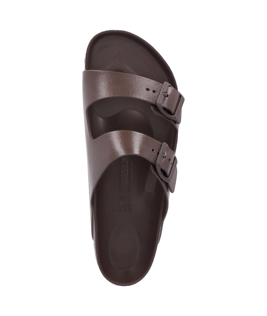 BIRKENSTOCK Коричневые кожаные шлепанцы, фото 5