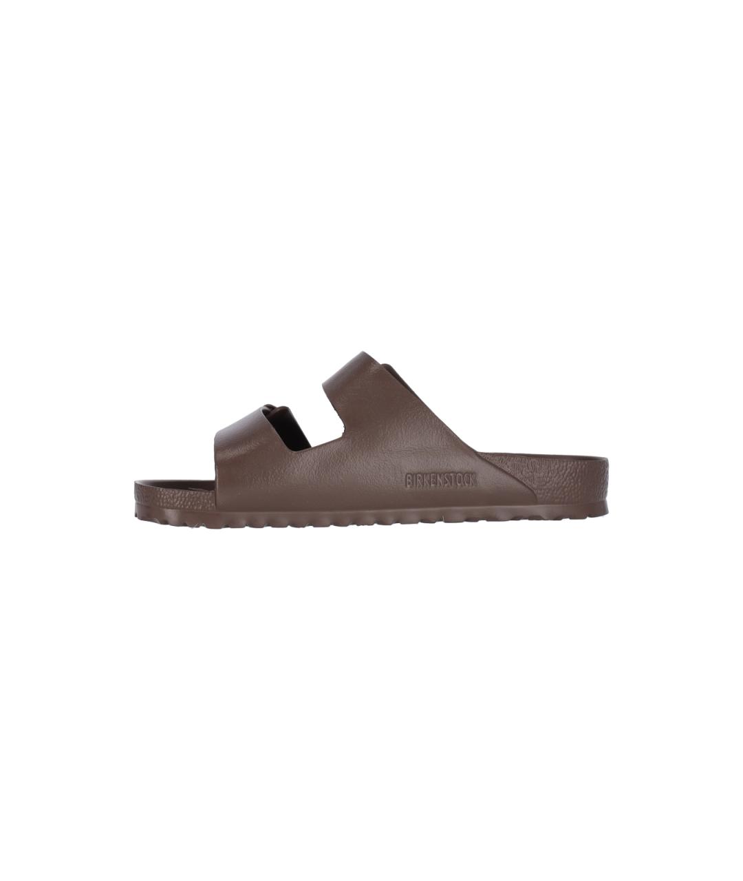 BIRKENSTOCK Коричневые кожаные шлепанцы, фото 3