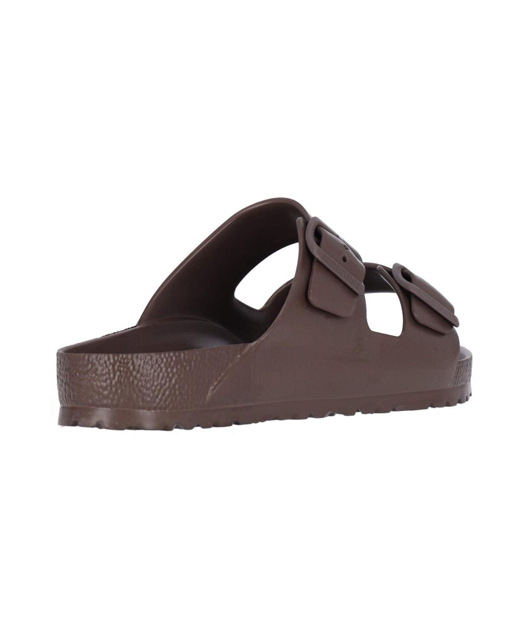 BIRKENSTOCK Коричневые кожаные шлепанцы, фото 4