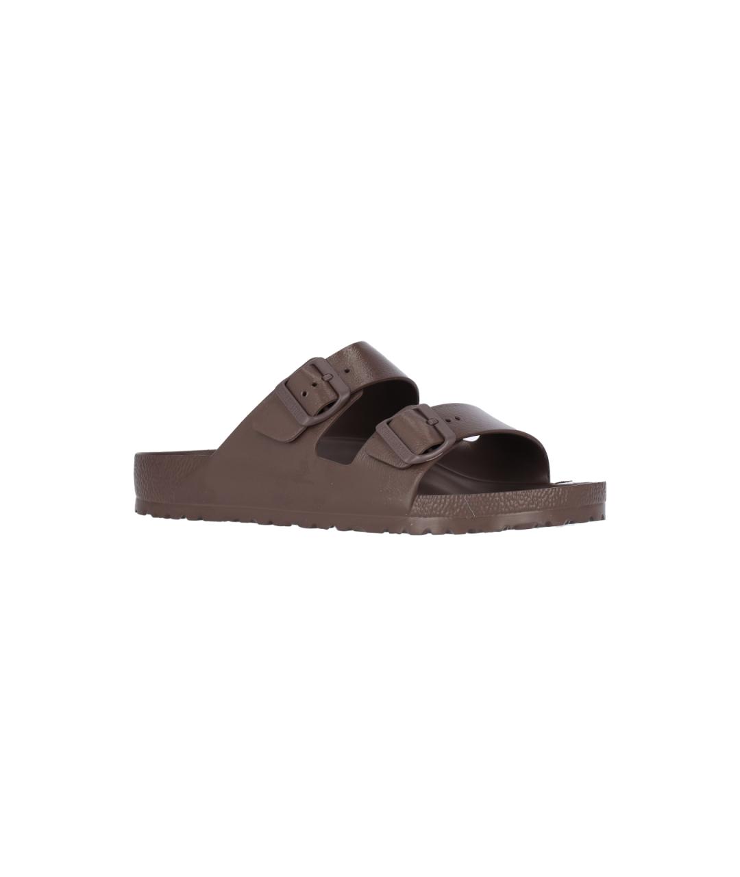 BIRKENSTOCK Коричневые кожаные шлепанцы, фото 2