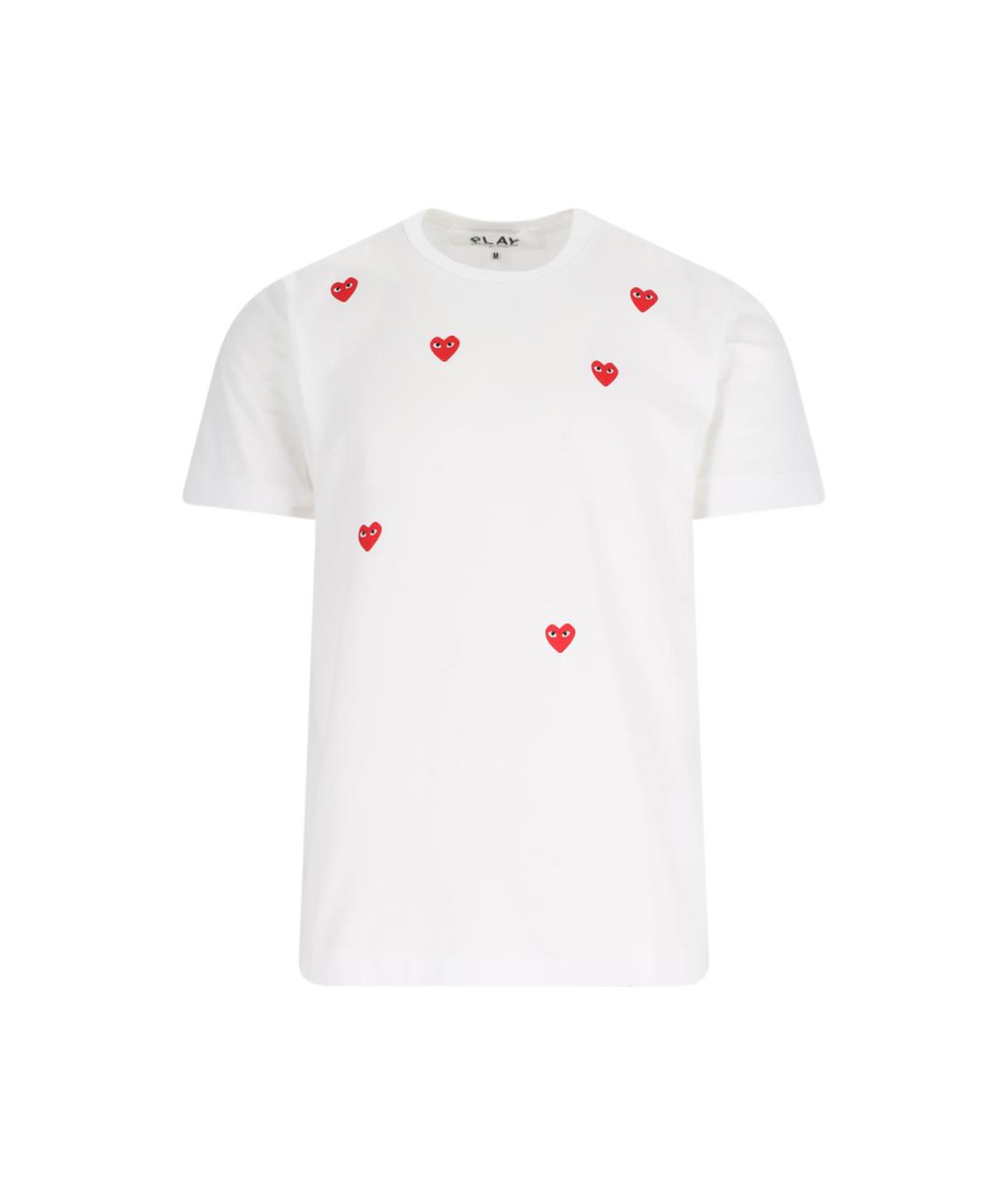 COMME DES GARÇONS PLAY Белая хлопковая футболка, фото 1