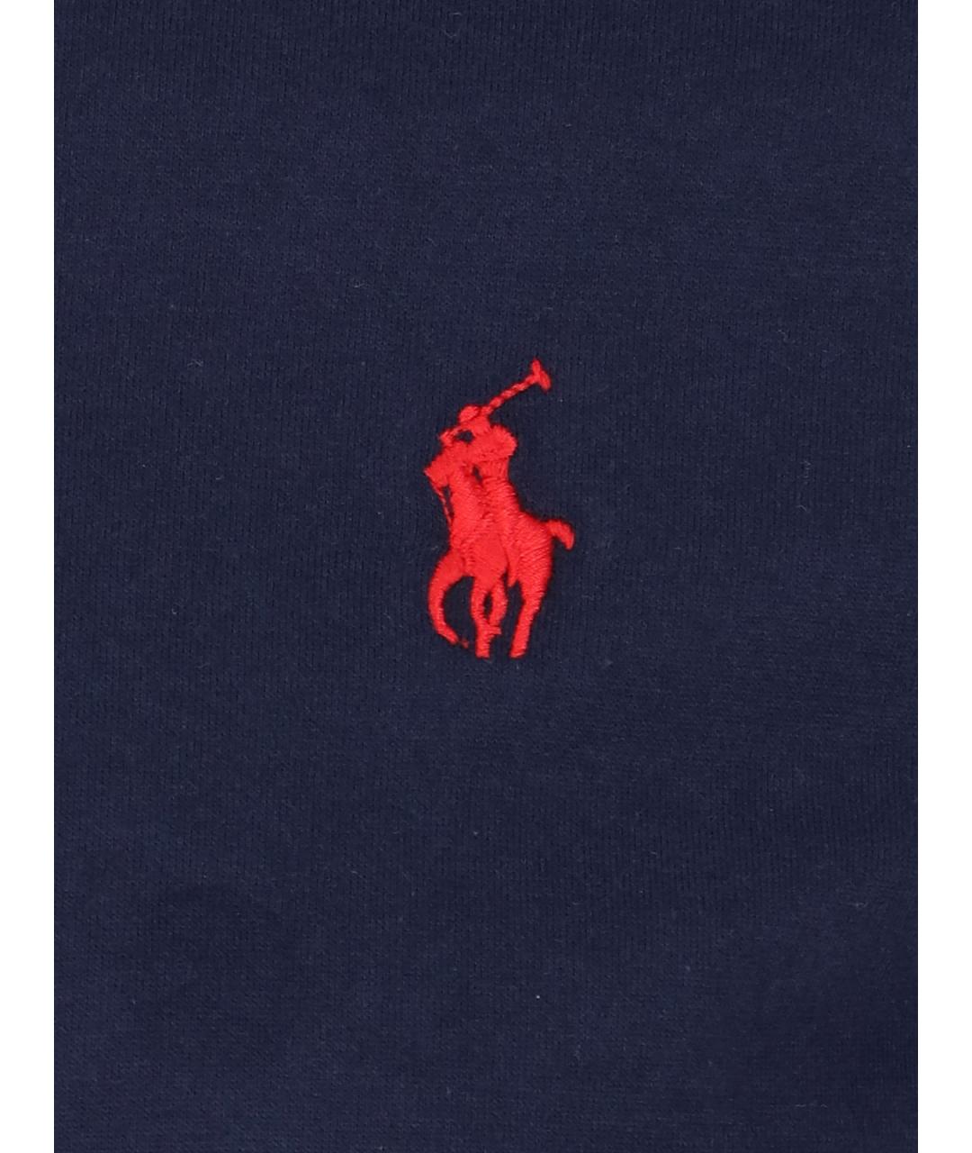 POLO RALPH LAUREN Темно-синяя хлопковая футболка, фото 4