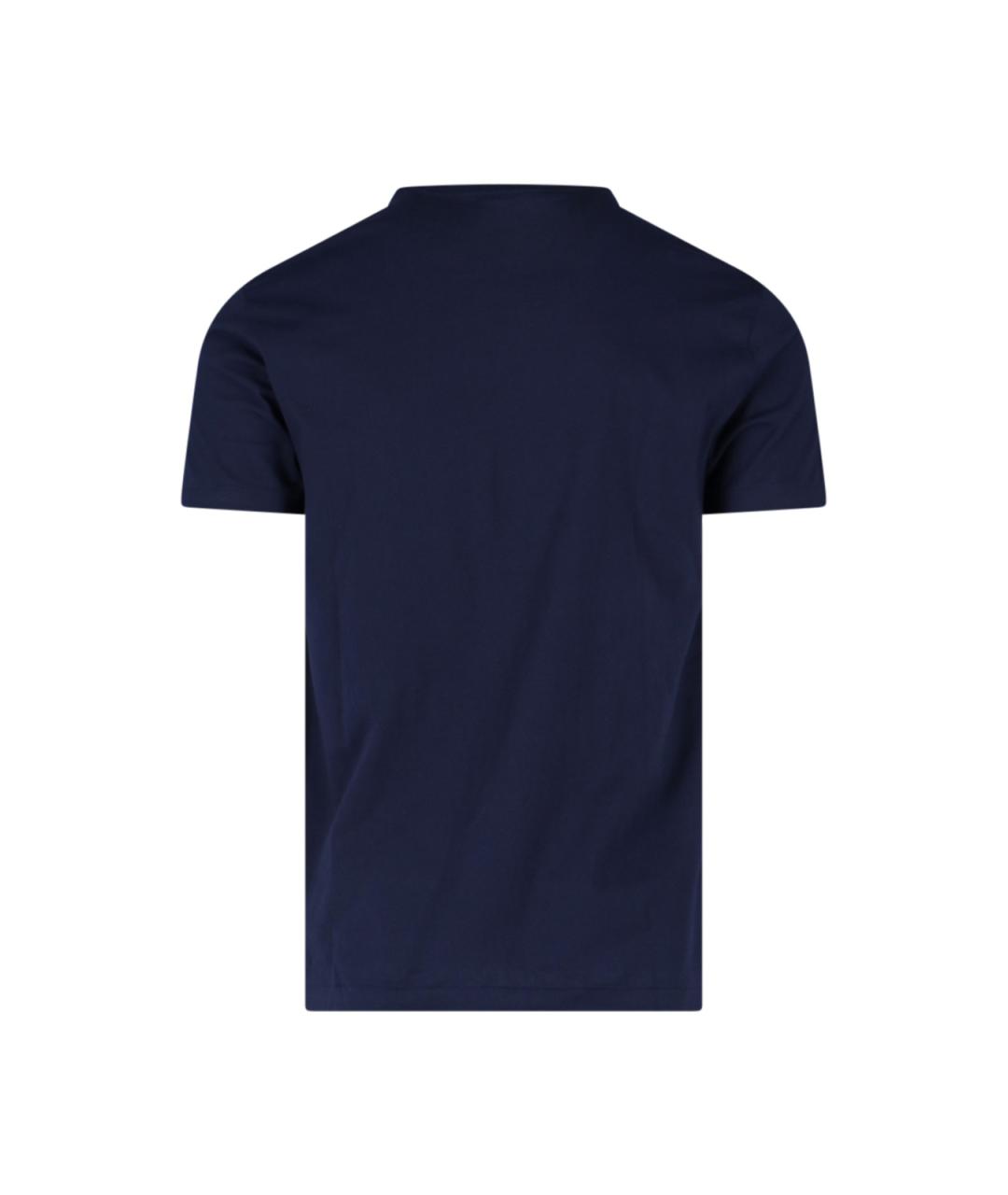POLO RALPH LAUREN Темно-синяя хлопковая футболка, фото 3