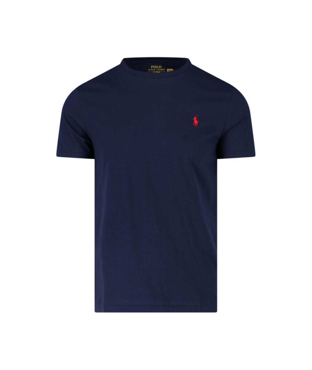 POLO RALPH LAUREN Темно-синяя хлопковая футболка, фото 1