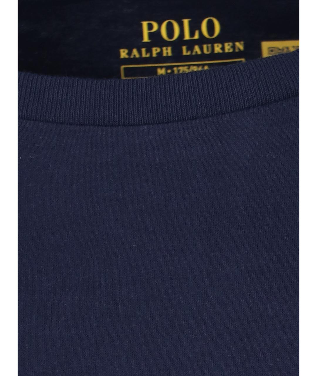 POLO RALPH LAUREN Темно-синяя хлопковая футболка, фото 5