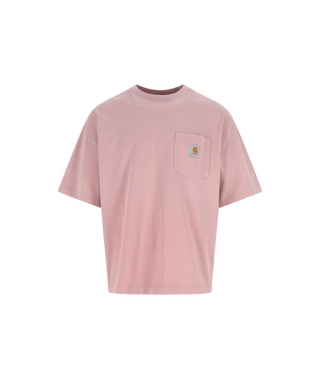 CARHARTT WIP Розовая хлопковая футболка, фото 1