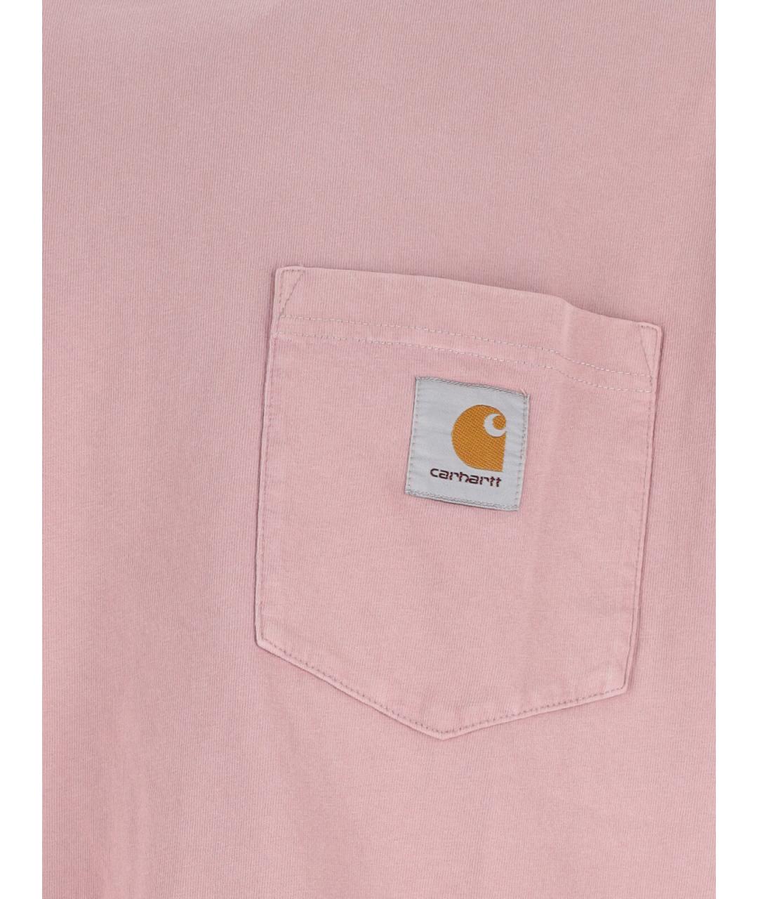 CARHARTT WIP Розовая хлопковая футболка, фото 3