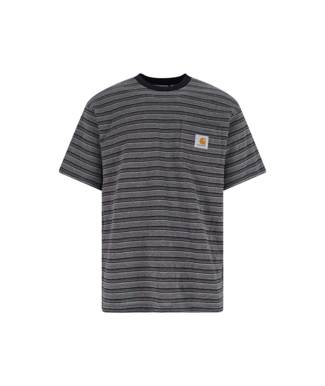 CARHARTT WIP Антрацитовая хлопковая футболка, фото 1