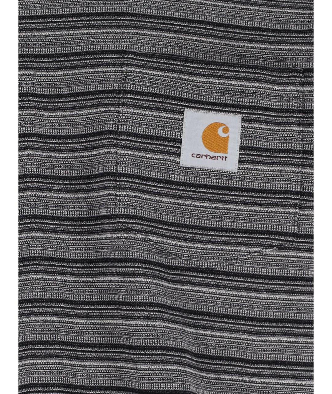CARHARTT WIP Антрацитовая хлопковая футболка, фото 3