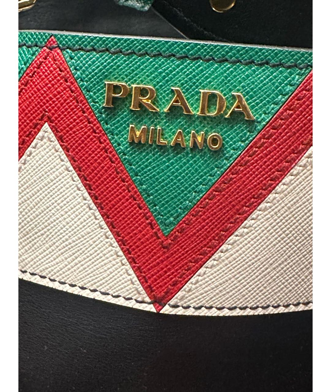 PRADA Черная кожаная сумка с короткими ручками, фото 6