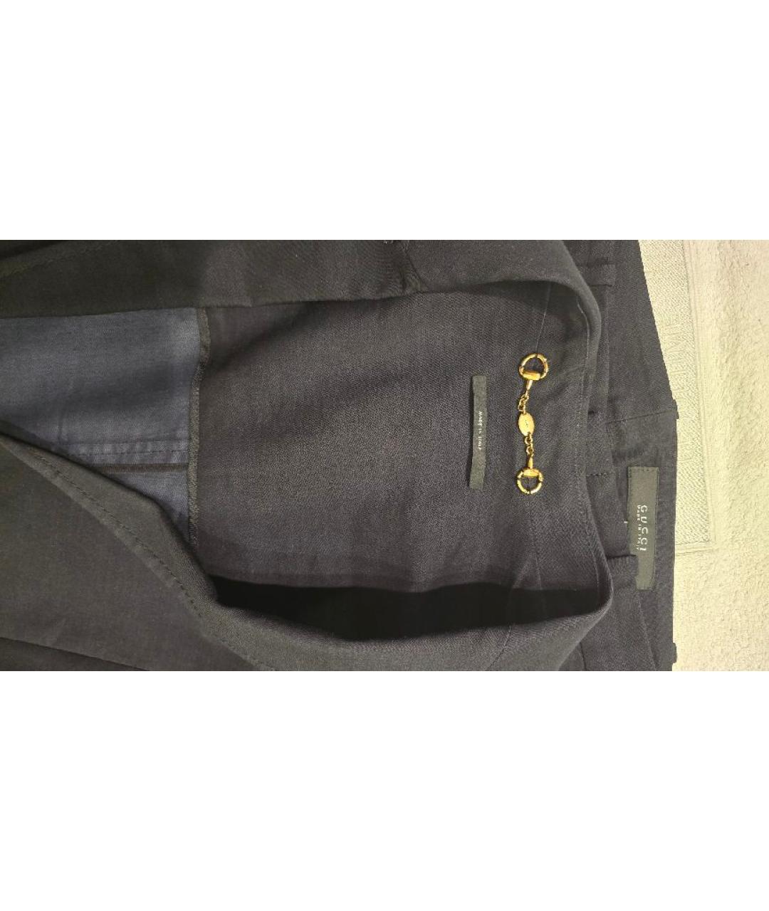 GUCCI Темно-синий шерстяной костюм с брюками, фото 3