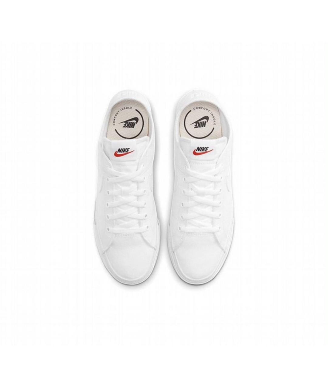 NIKE Белые текстильные низкие кроссовки / кеды, фото 3