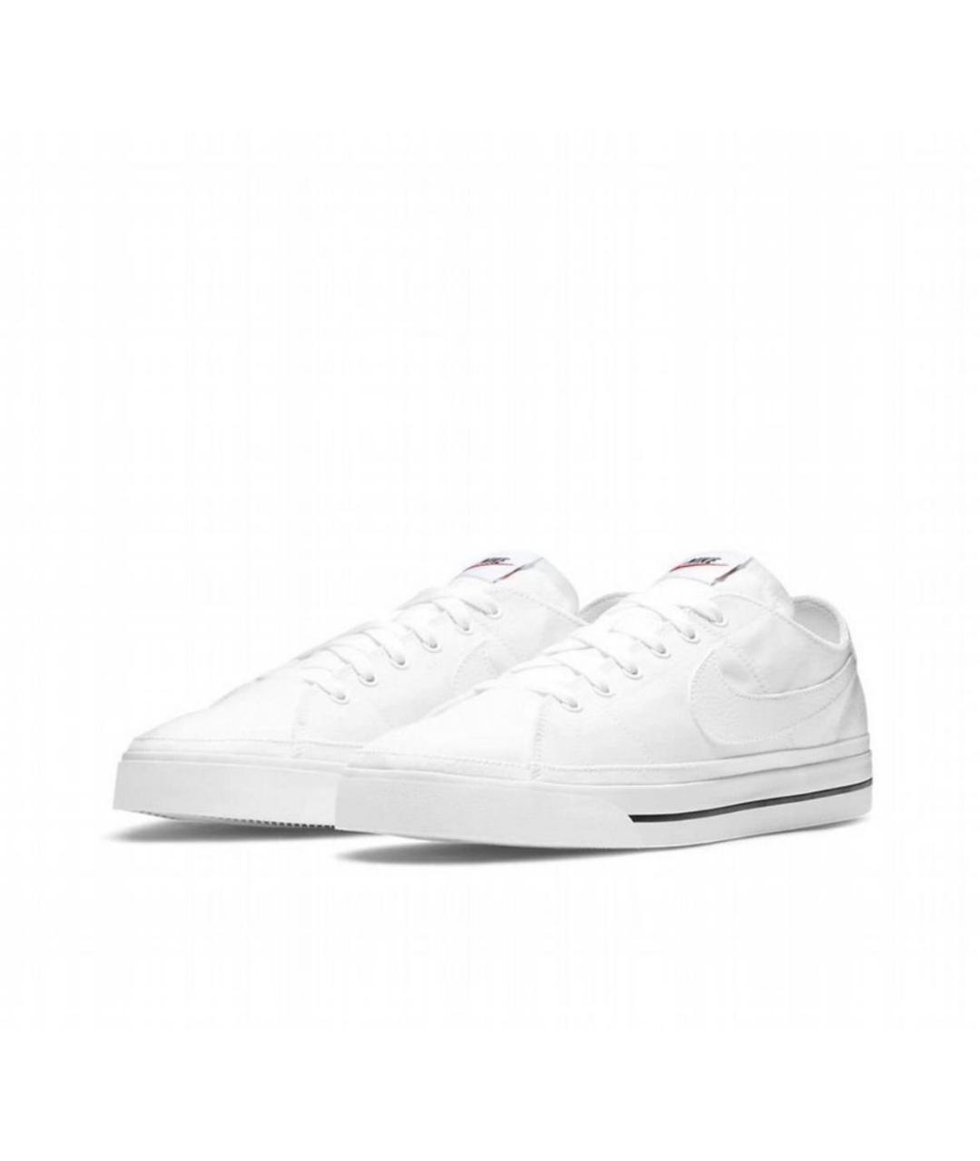 NIKE Белые текстильные низкие кроссовки / кеды, фото 2