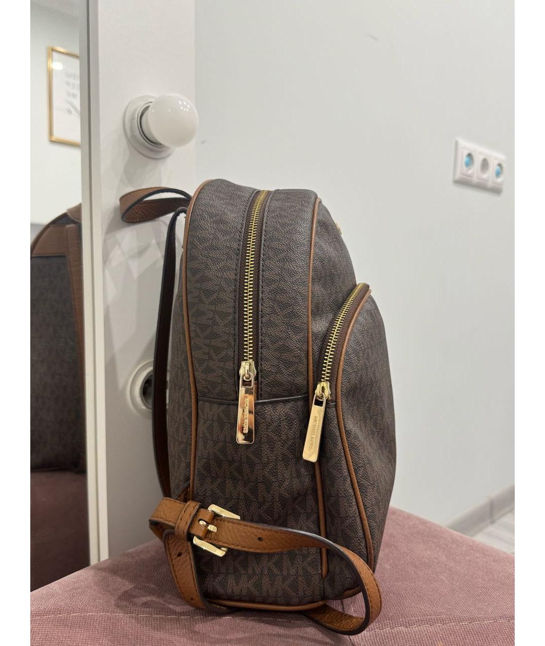MICHAEL KORS Коричневый рюкзак из искусственной кожи, фото 2