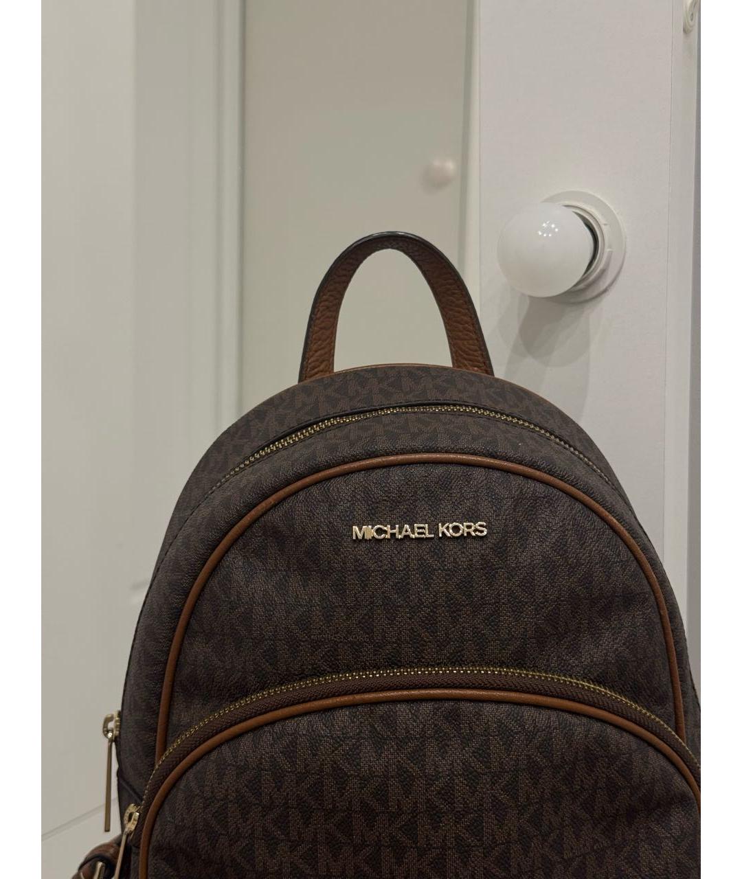 MICHAEL KORS Коричневый рюкзак из искусственной кожи, фото 7
