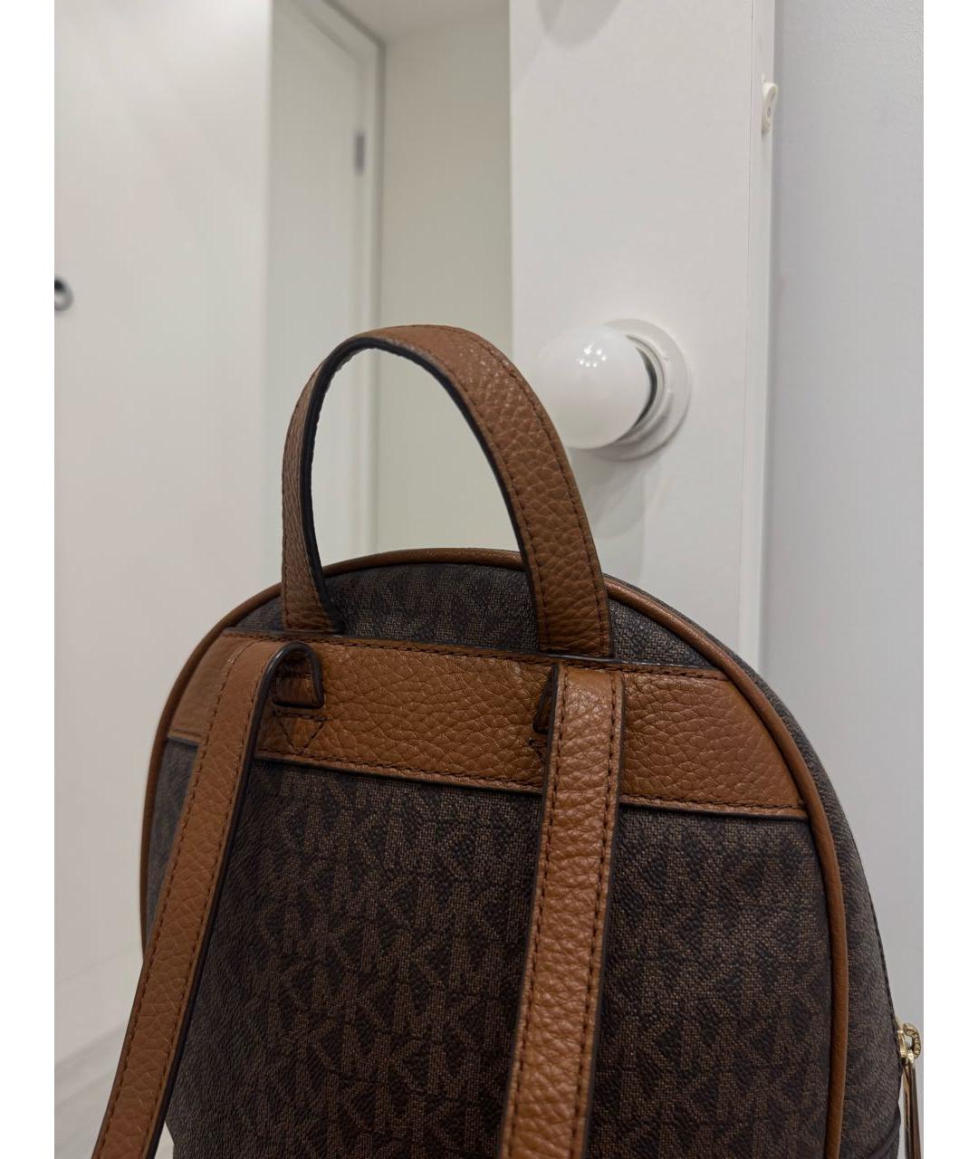 MICHAEL KORS Коричневый рюкзак из искусственной кожи, фото 6