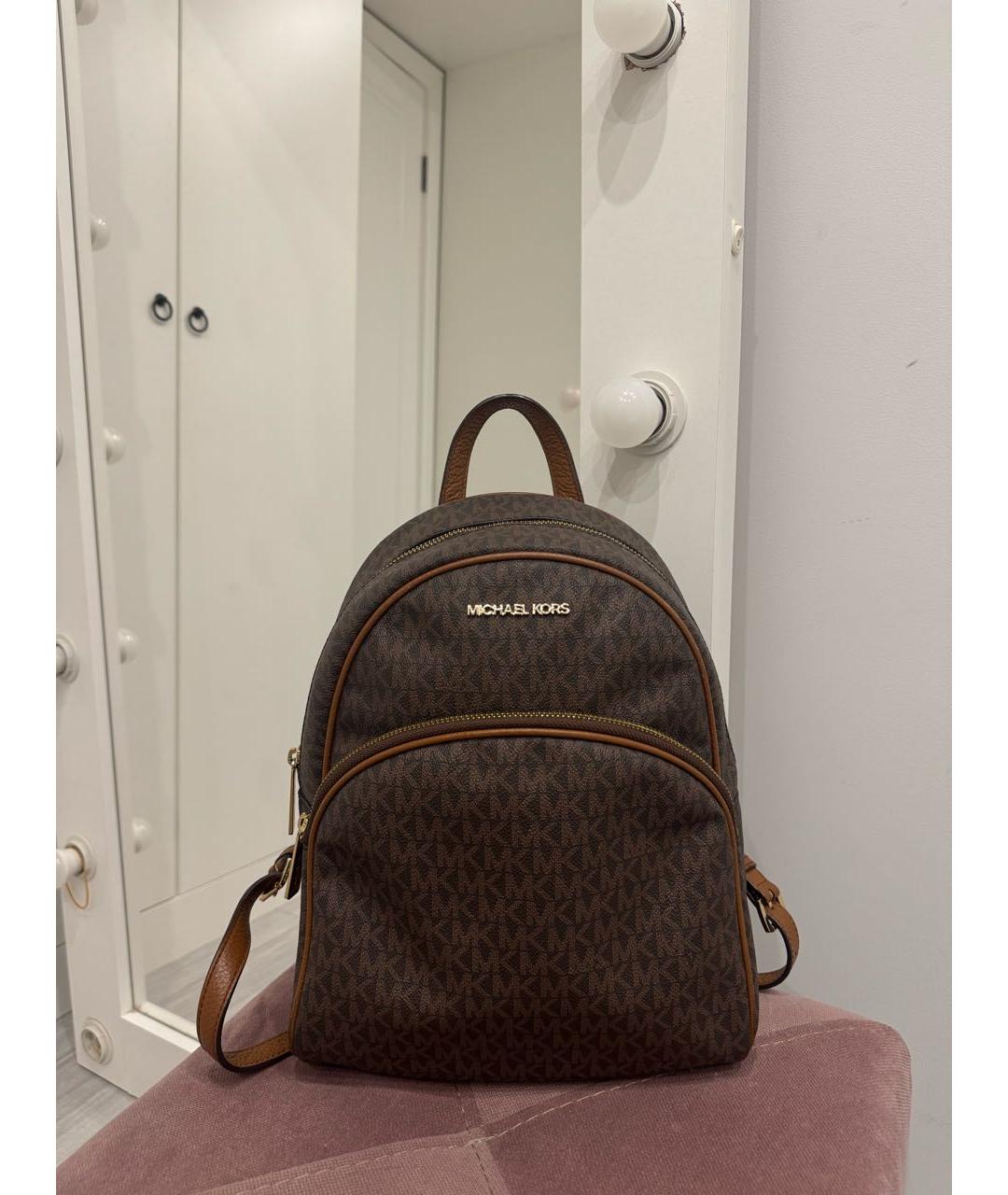 MICHAEL KORS Коричневый рюкзак из искусственной кожи, фото 9