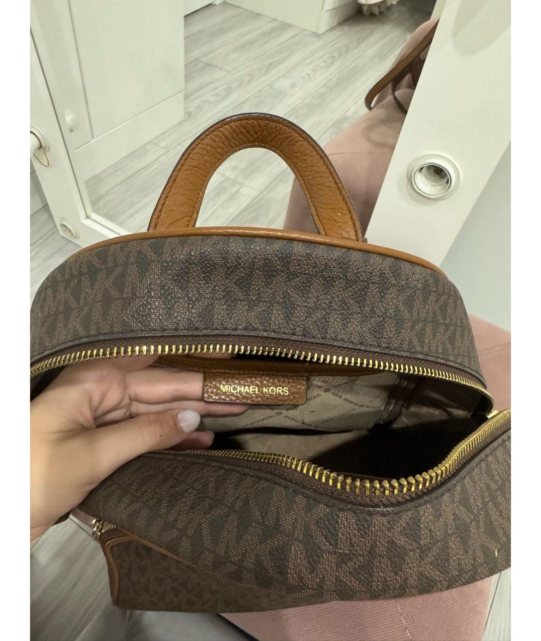 MICHAEL KORS Коричневый рюкзак из искусственной кожи, фото 4