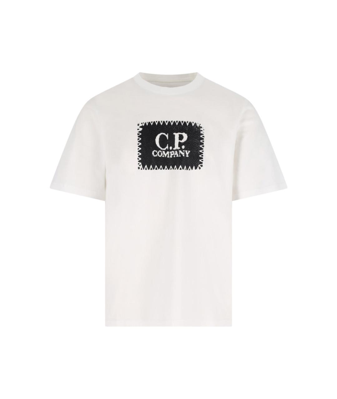CP COMPANY Белая хлопковая футболка, фото 1