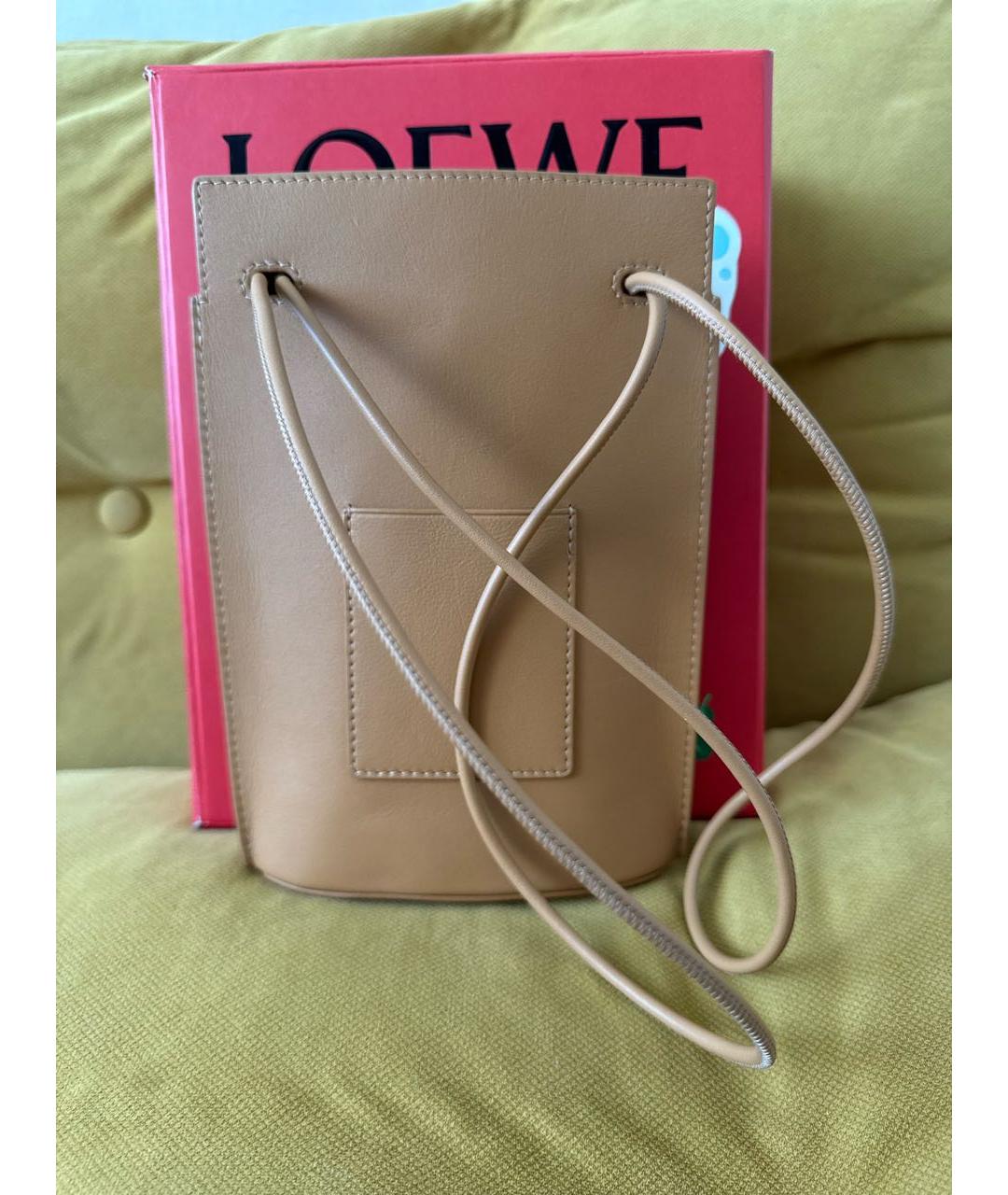 LOEWE Коричневая кожаная сумка через плечо, фото 2