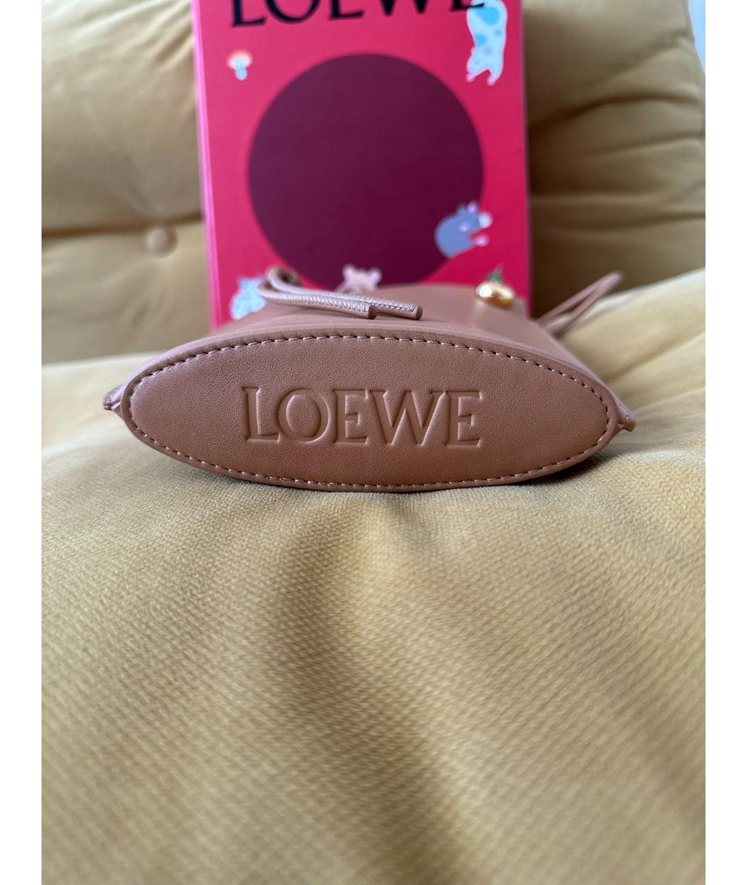 LOEWE Коричневая кожаная сумка через плечо, фото 3