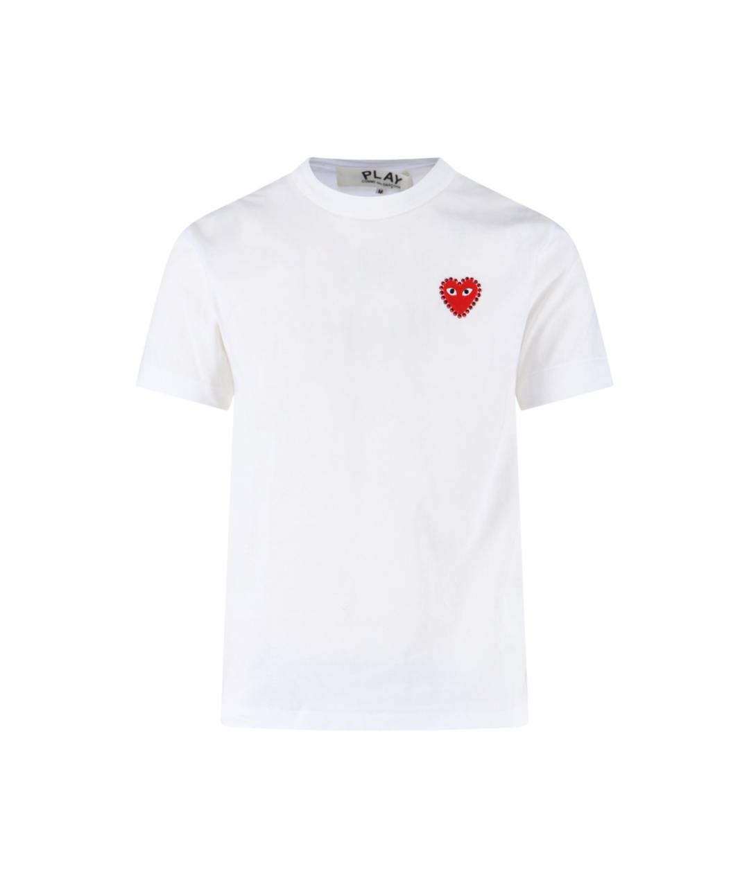COMME DES GARÇONS PLAY Белая хлопковая футболка, фото 1