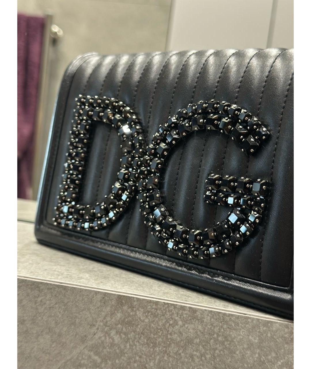 DOLCE&GABBANA Черная кожаная сумка тоут, фото 2