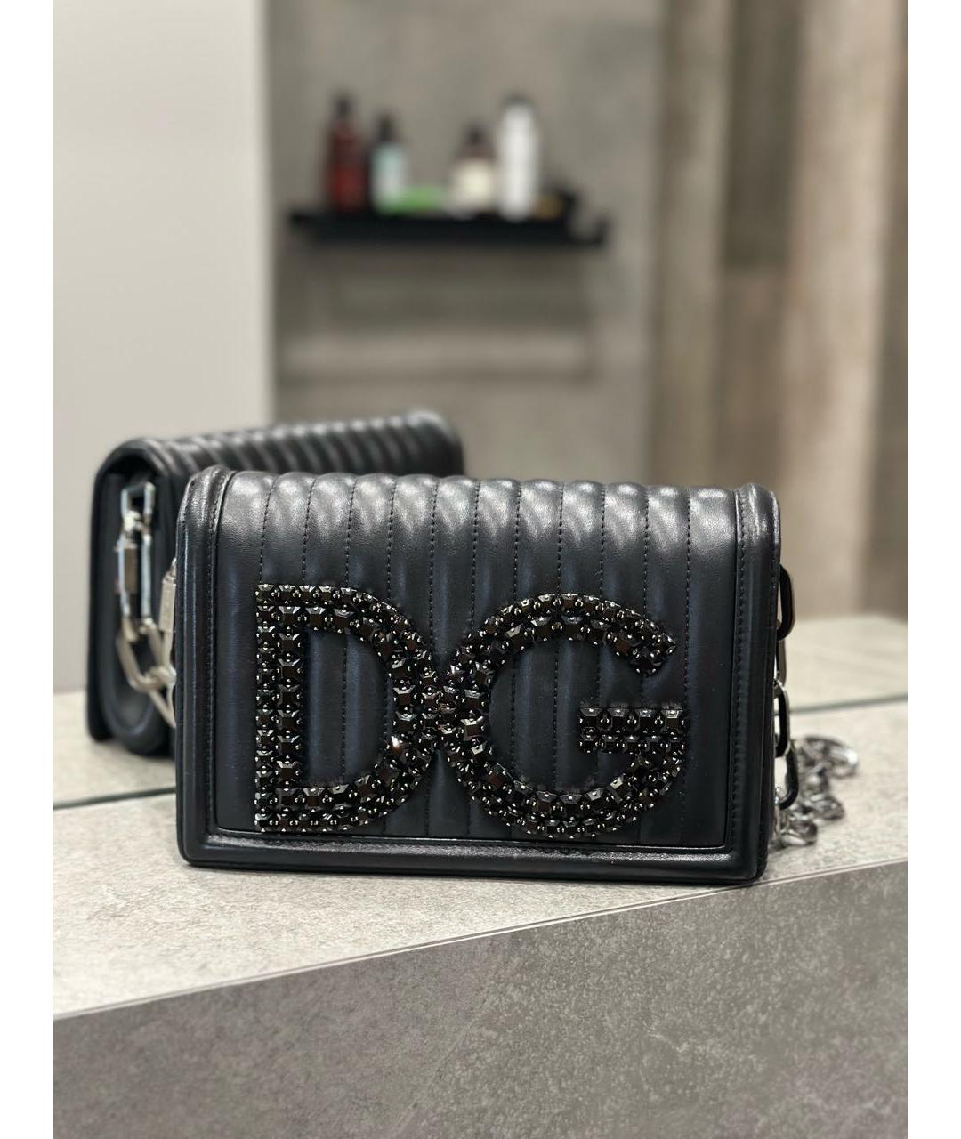 DOLCE&GABBANA Черная кожаная сумка тоут, фото 7