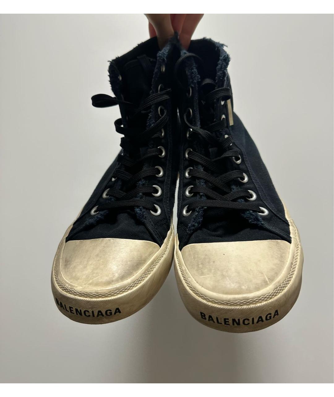 BALENCIAGA Черные текстильные кеды, фото 2
