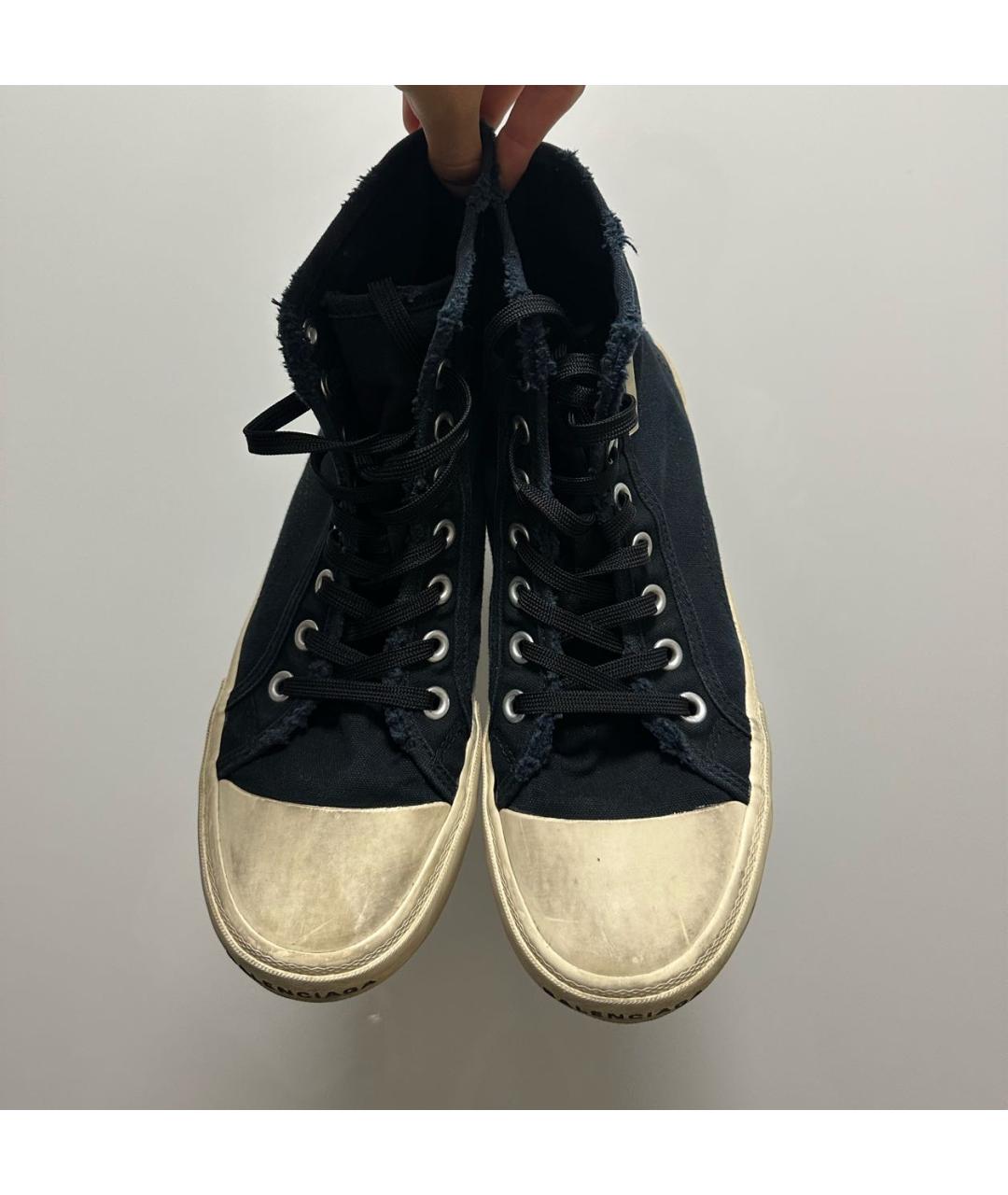 BALENCIAGA Черные текстильные кеды, фото 3