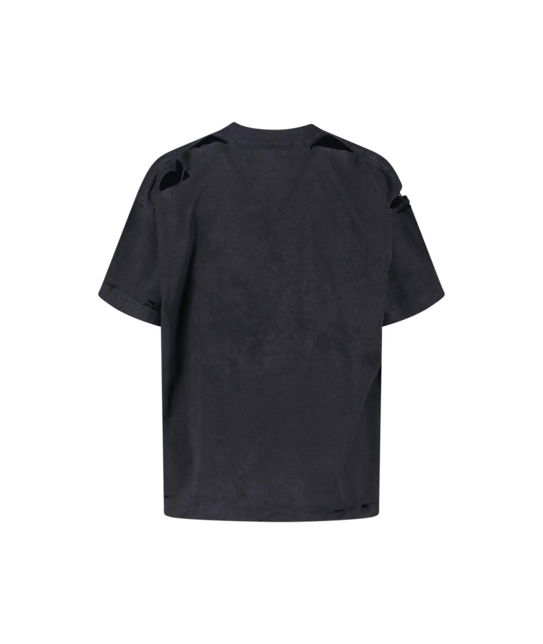 BALENCIAGA Черная хлопковая футболка, фото 2