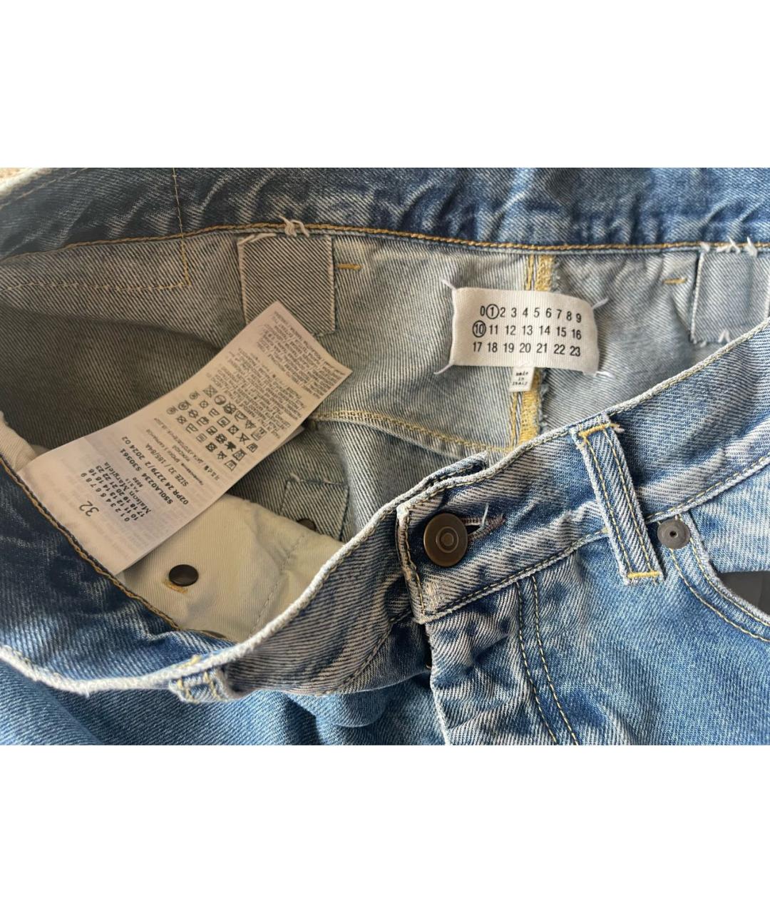 MAISON MARGIELA Синие хлопковые прямые джинсы, фото 3