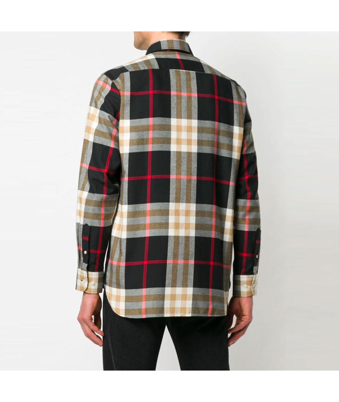 BURBERRY Черная хлопковая кэжуал рубашка, фото 3