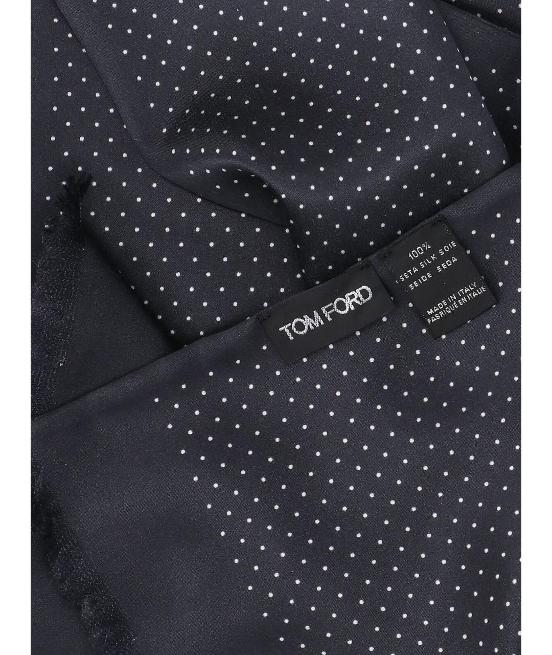 TOM FORD Черный шелковый шарф, фото 2
