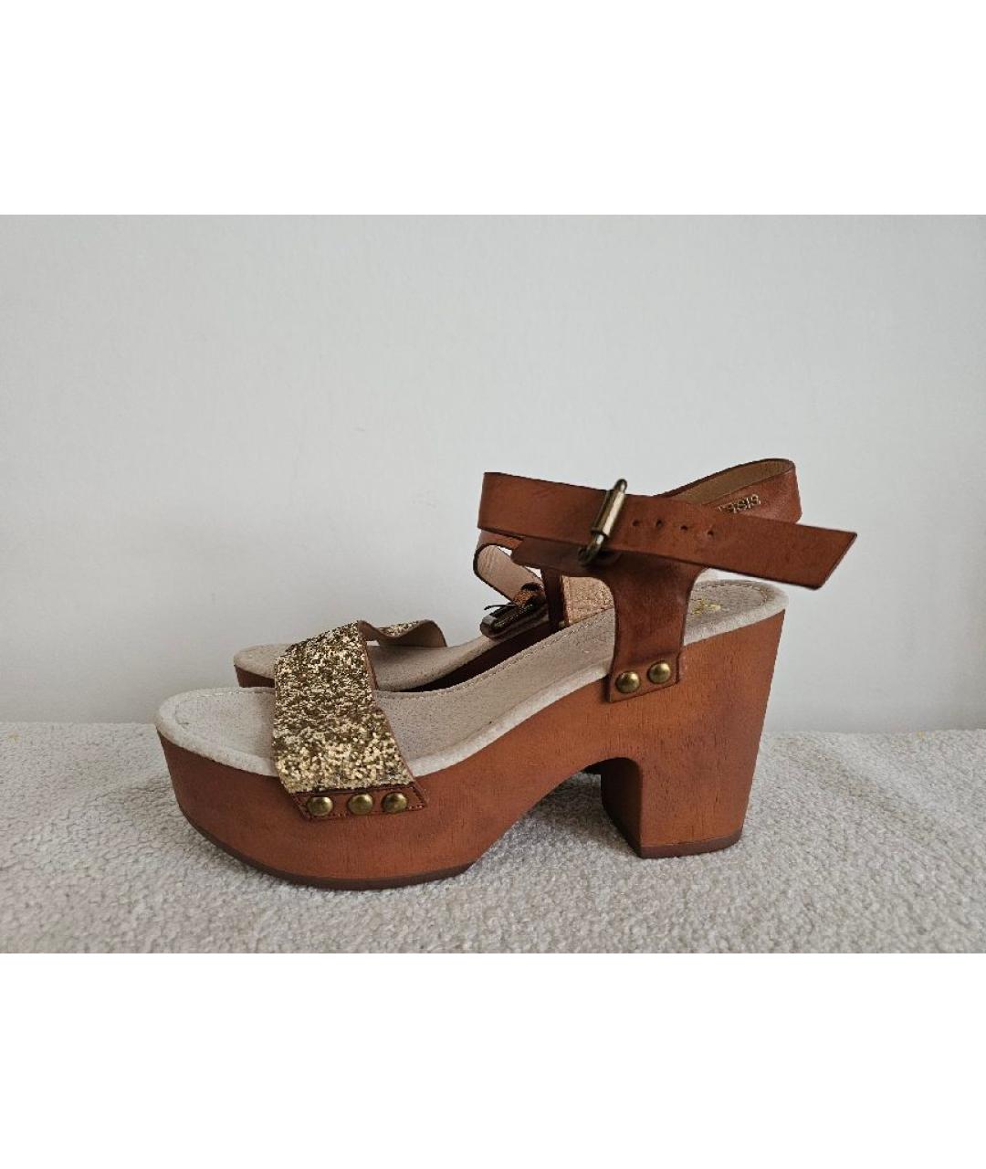 GIANVITO ROSSI Коричневые кожаные сабо, фото 8