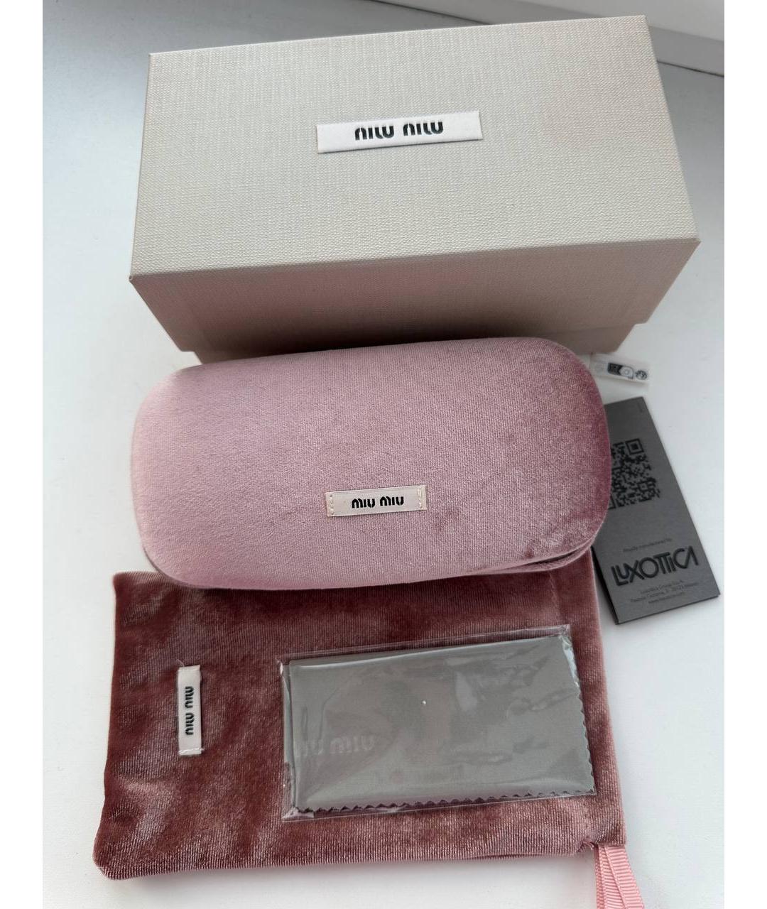 MIU MIU Белые пластиковые солнцезащитные очки, фото 3