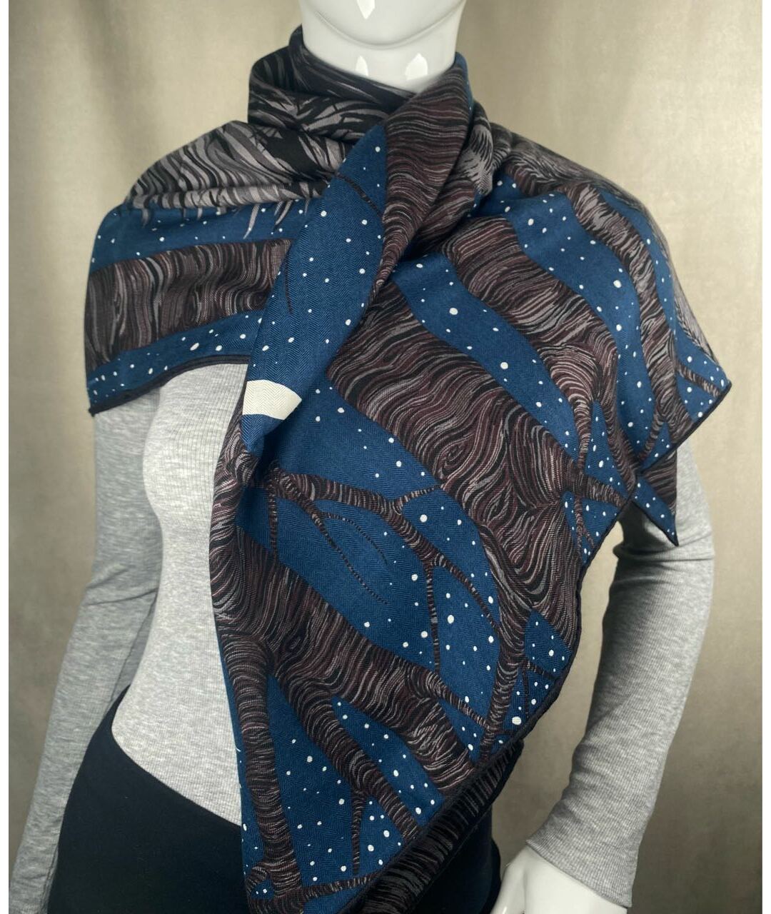 HERMES Синий платок, фото 5