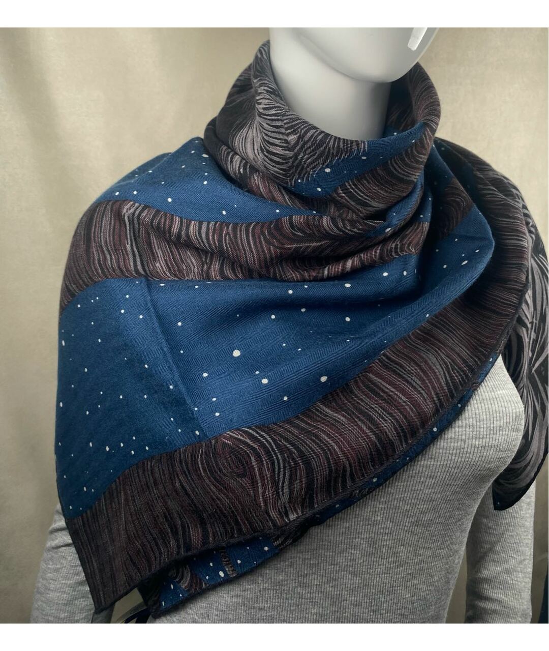 HERMES Синий платок, фото 4