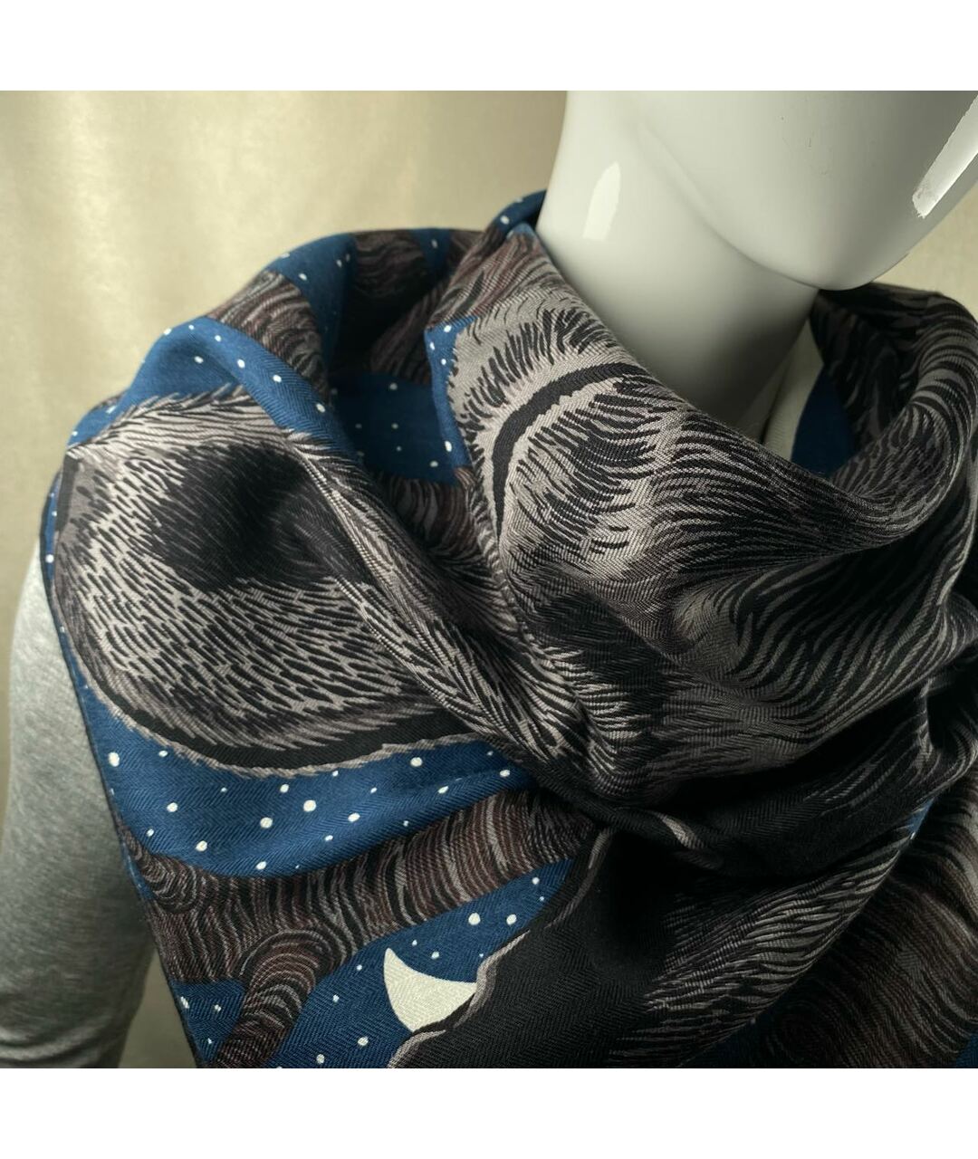HERMES Синий платок, фото 2