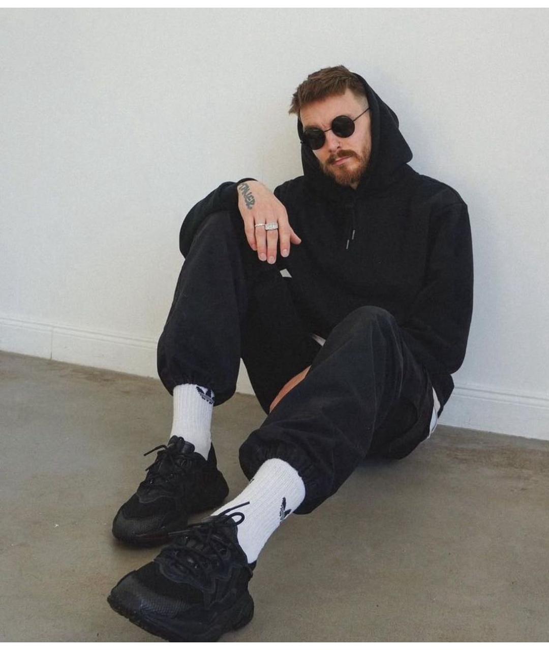 ADIDAS Черные текстильные низкие кроссовки / кеды, фото 7