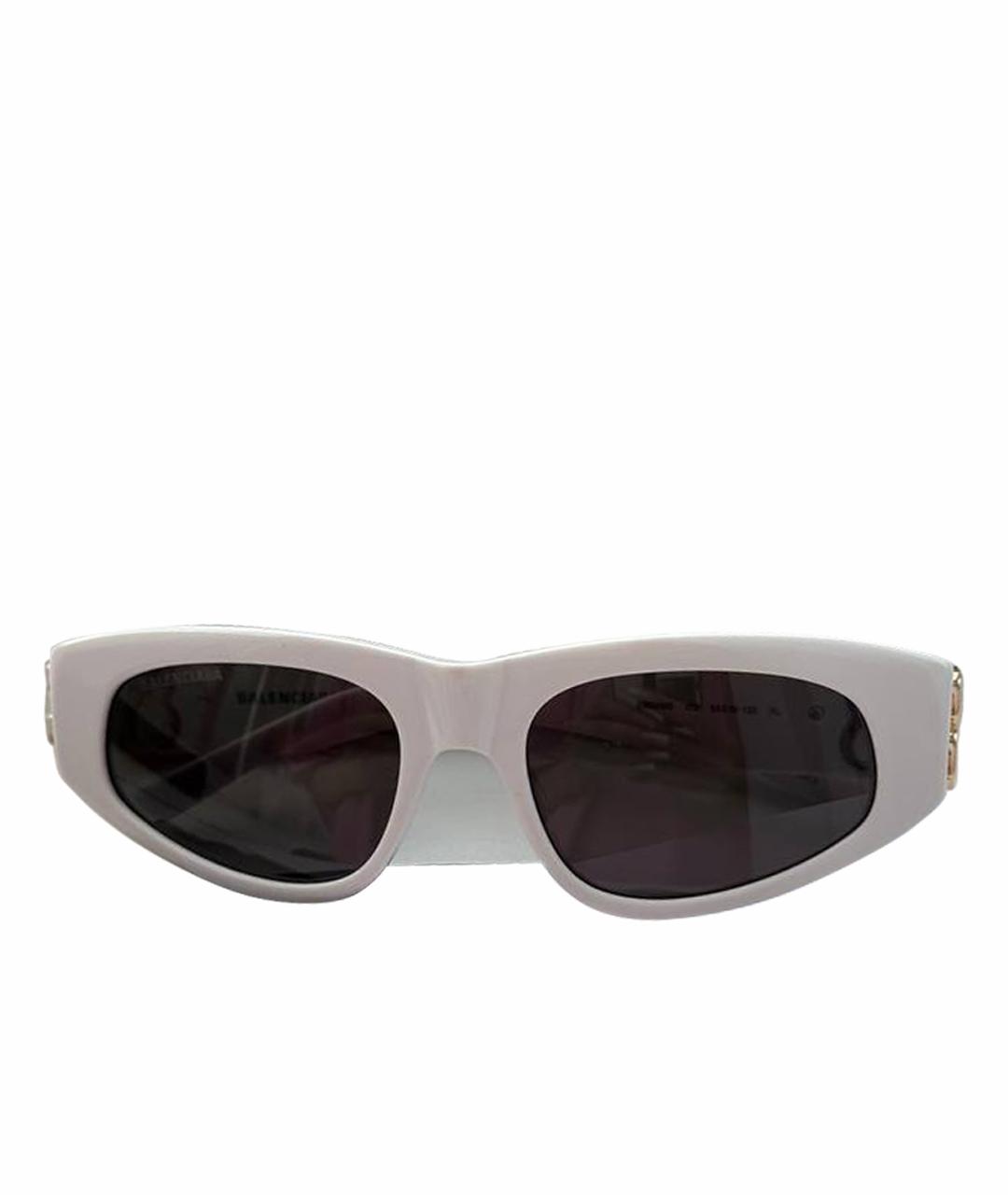 BALENCIAGA Белые пластиковые солнцезащитные очки, фото 1