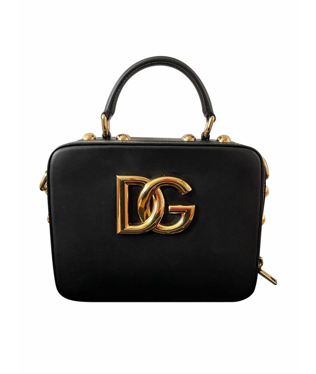 DOLCE&GABBANA Черная кожаная сумка через плечо, фото 1