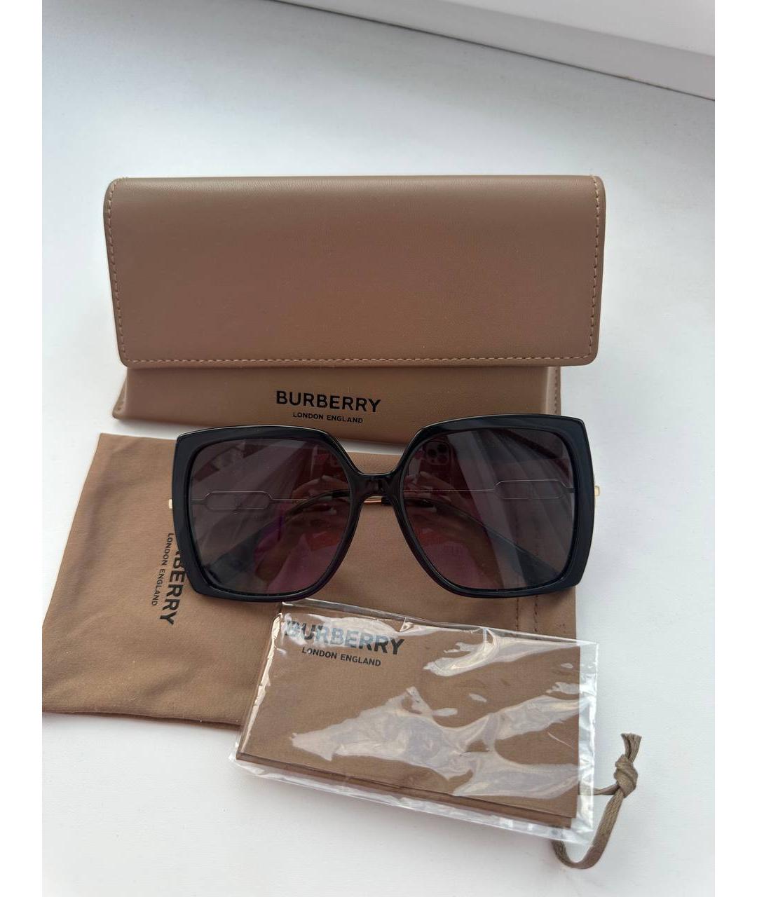 BURBERRY Черные пластиковые солнцезащитные очки, фото 6