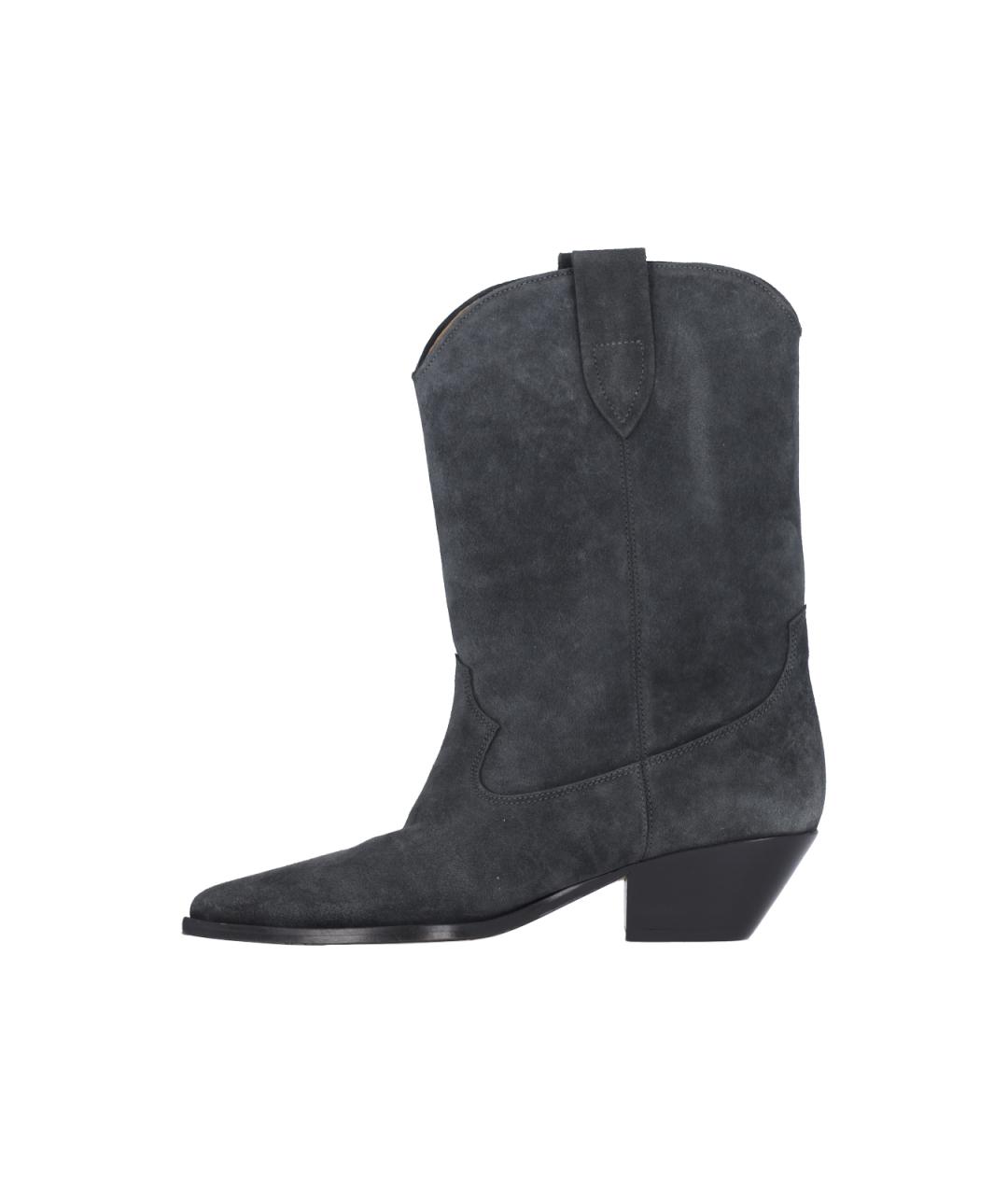ISABEL MARANT Серые кожаные сапоги, фото 3