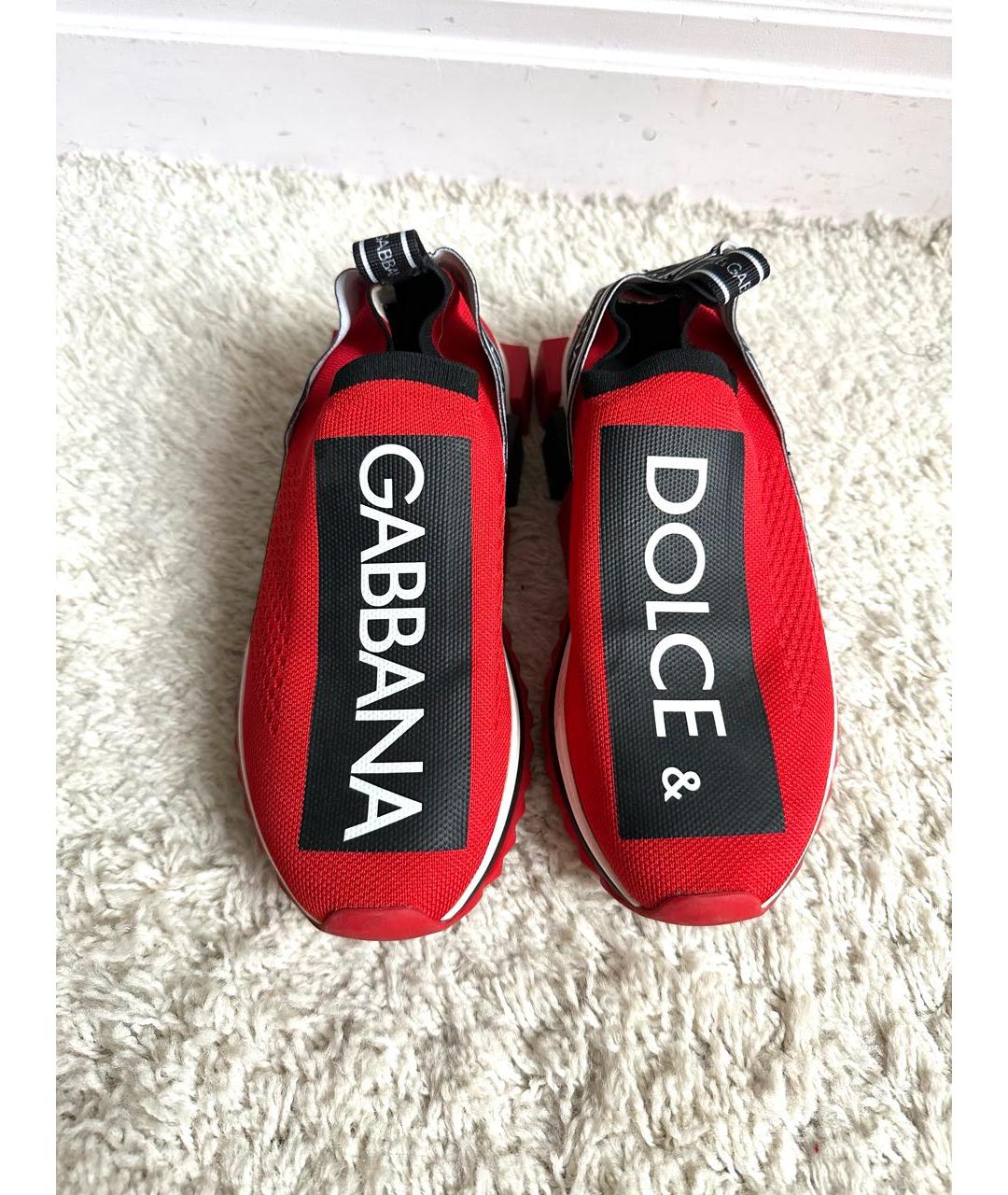 DOLCE&GABBANA Красные текстильные кроссовки, фото 2