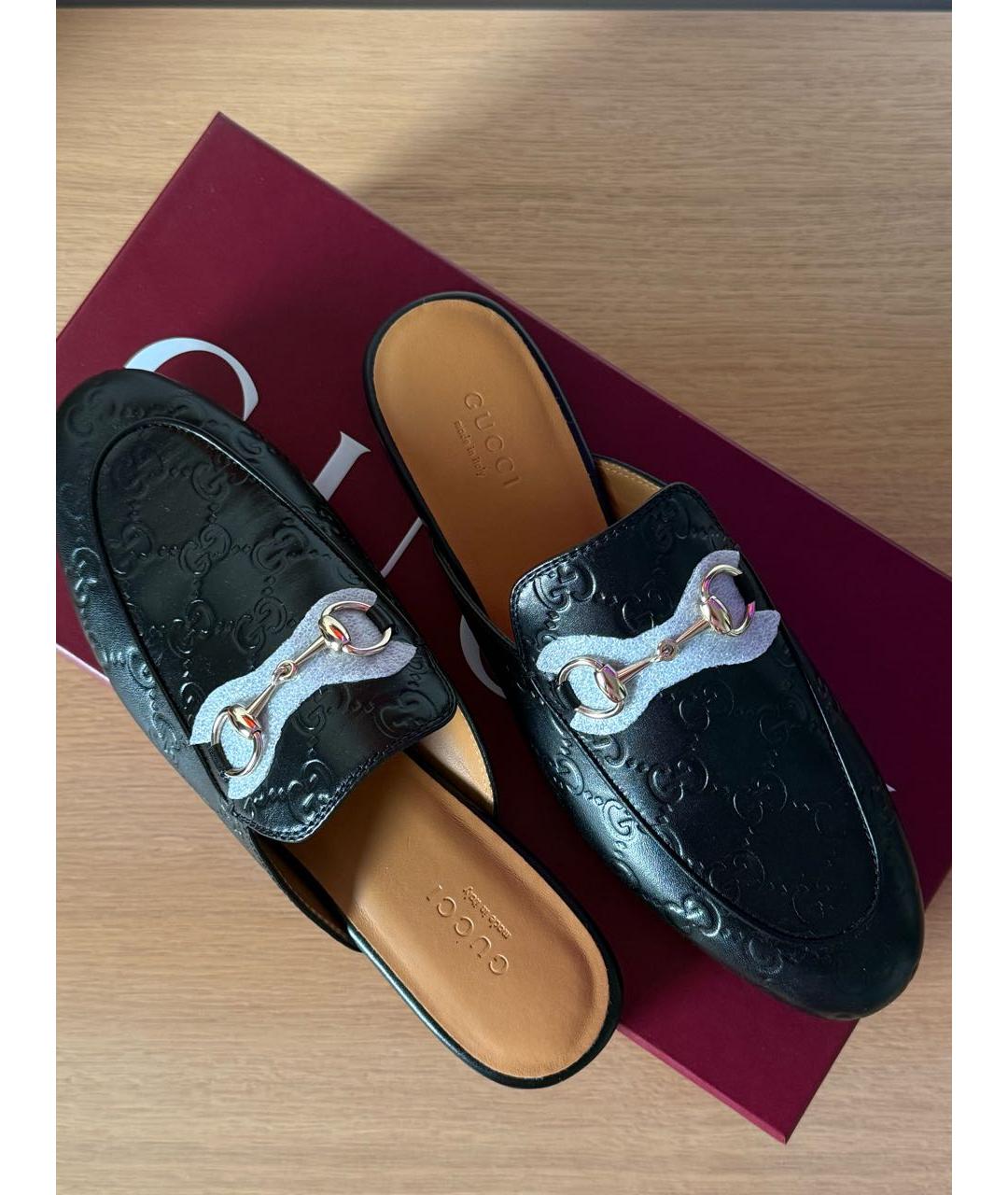 GUCCI Черные кожаные мюли, фото 7