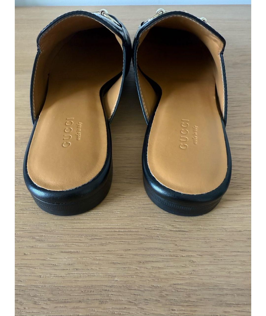 GUCCI Черные кожаные мюли, фото 4
