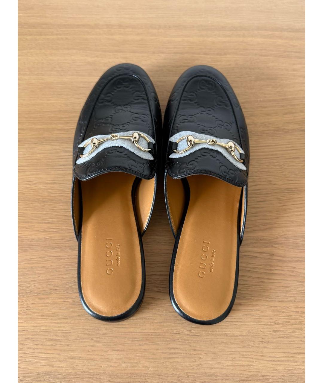 GUCCI Черные кожаные мюли, фото 3