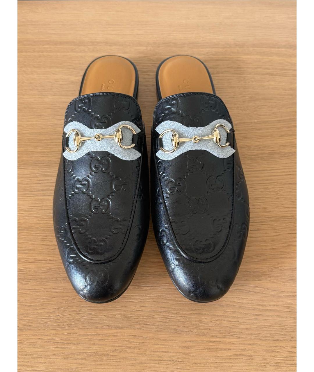 GUCCI Черные кожаные мюли, фото 2
