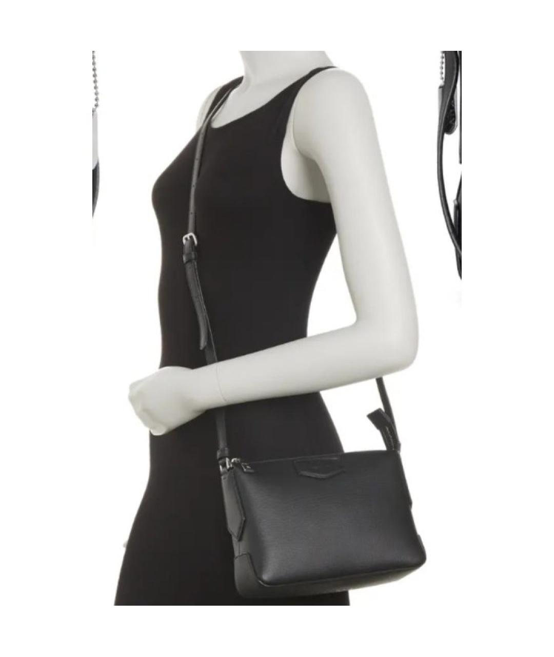 DKNY Черная кожаная сумка через плечо, фото 2